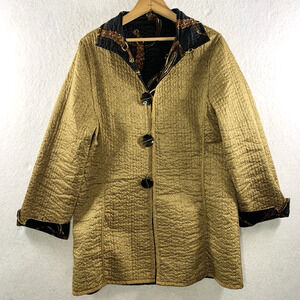 Womens Reversible Quilted Jacket Sz M/L Artsy‎ Old Money Equestrian Counstryside